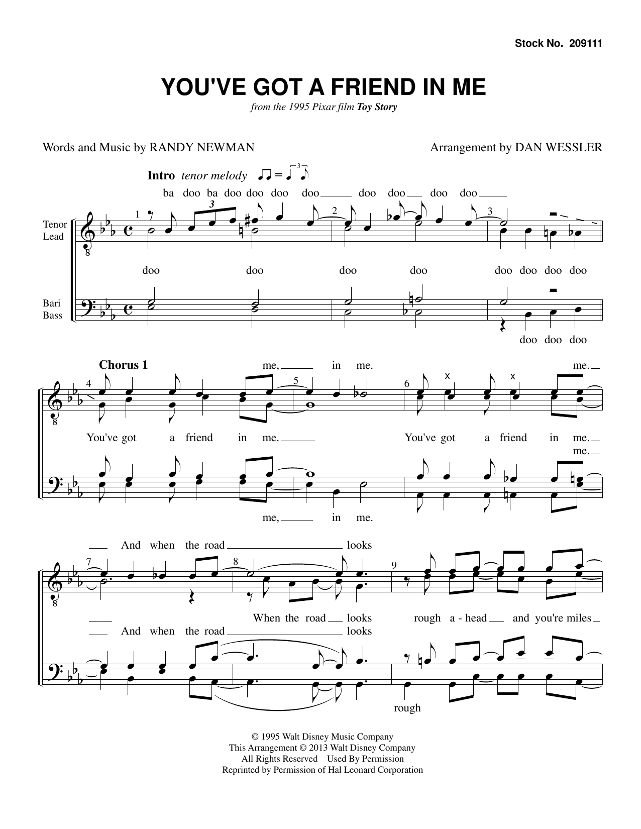 Randy Newman You've Got A Friend In Me (from Toy Story) (arr. Dan Wessler) Sheet Music Notes & Chords for SATB Choir - Download or Print PDF