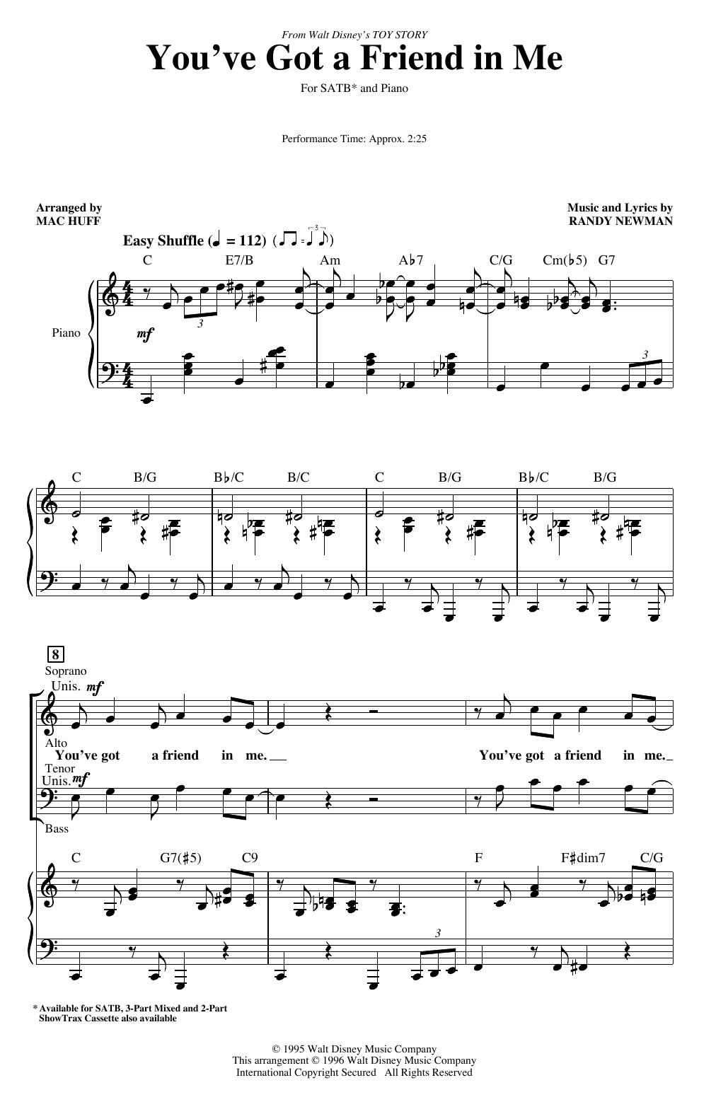 Randy Newman You've Got A Friend In Me (from Toy Story) (arr. Mac Huff) Sheet Music Notes & Chords for 2-Part Choir - Download or Print PDF