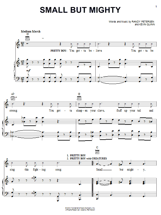 Randy Petersen Small But Mighty Sheet Music Notes & Chords for Piano, Vocal & Guitar (Right-Hand Melody) - Download or Print PDF