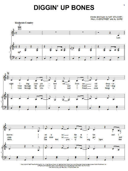 Randy Travis Diggin' Up Bones Sheet Music Notes & Chords for Easy Guitar - Download or Print PDF