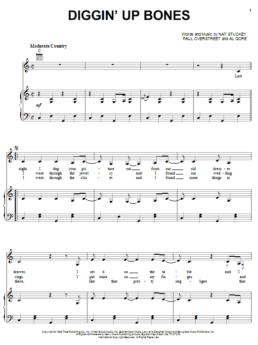 Randy Travis Diggin' Up Bones Sheet Music Notes & Chords for Lyrics & Chords - Download or Print PDF
