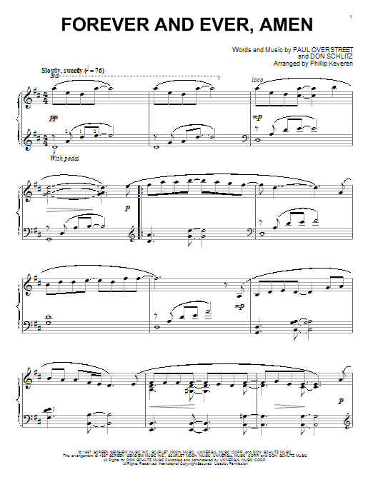 Randy Travis Forever And Ever, Amen Sheet Music Notes & Chords for Piano - Download or Print PDF