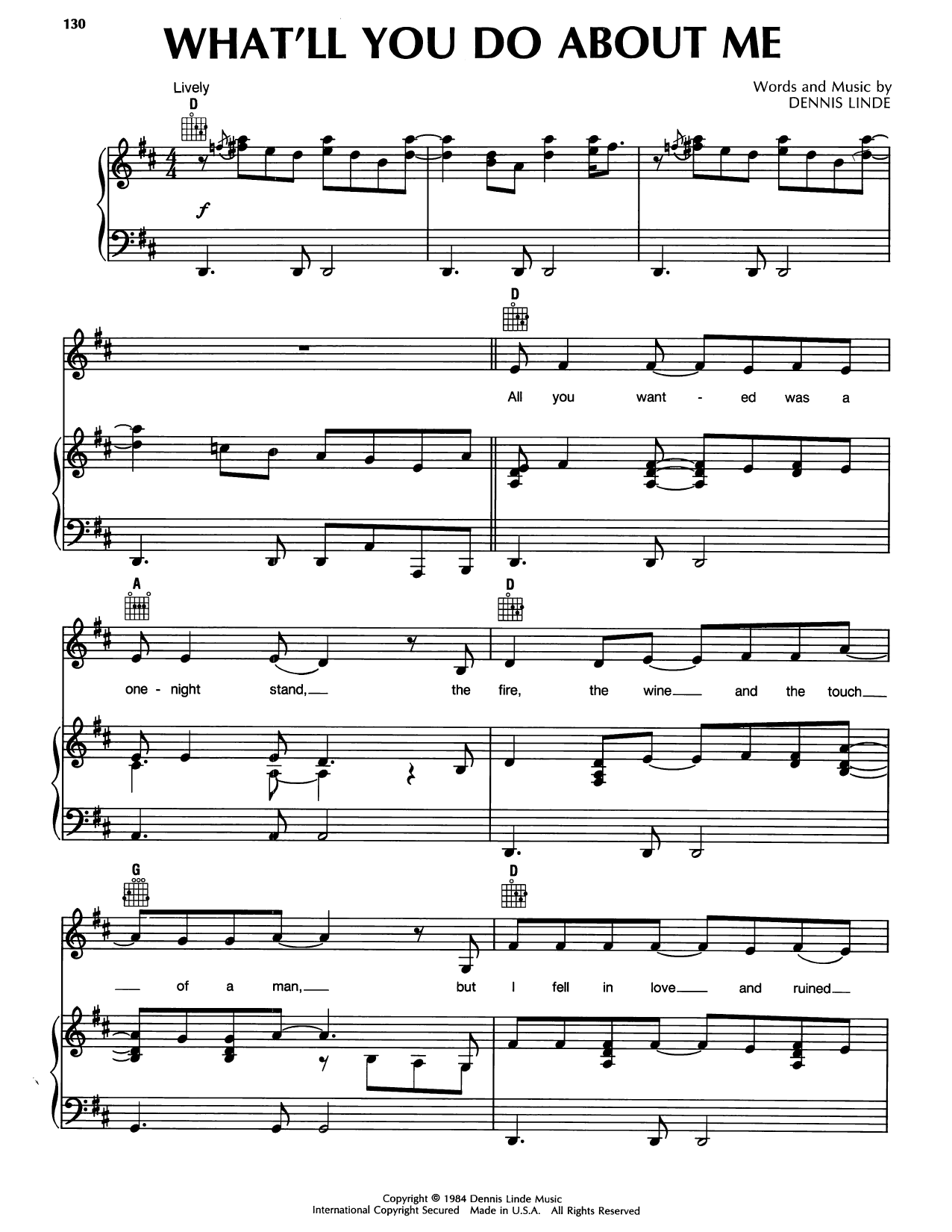 Randy Travis What'll You Do About Me Sheet Music Notes & Chords for Piano, Vocal & Guitar Chords (Right-Hand Melody) - Download or Print PDF