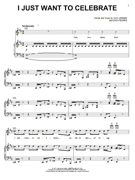 Rare Earth I Just Want To Celebrate Sheet Music Notes & Chords for Guitar Tab - Download or Print PDF