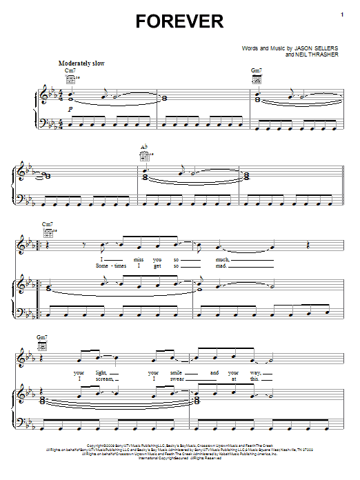 Rascal Flatts Forever Sheet Music Notes & Chords for Piano, Vocal & Guitar (Right-Hand Melody) - Download or Print PDF