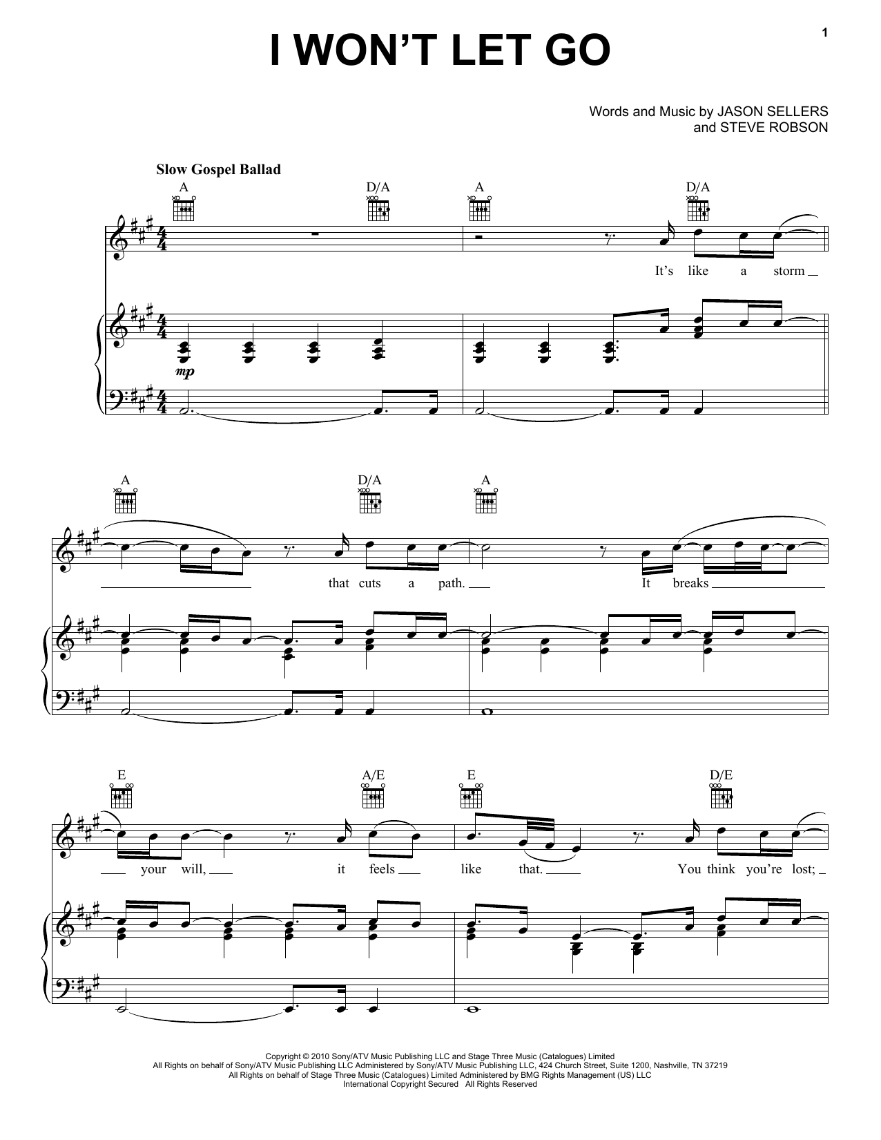 Rascal Flatts I Won't Let Go Sheet Music Notes & Chords for Lyrics & Chords - Download or Print PDF