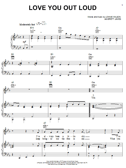 Rascal Flatts Love You Out Loud Sheet Music Notes & Chords for Piano, Vocal & Guitar (Right-Hand Melody) - Download or Print PDF