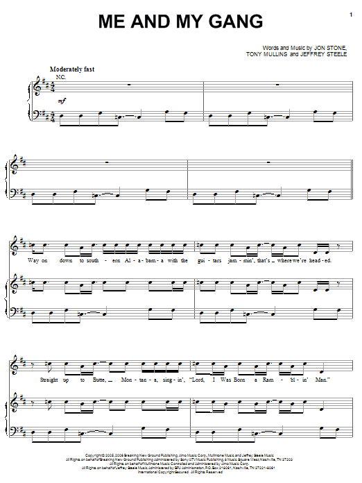 Rascal Flatts Me And My Gang Sheet Music Notes & Chords for Guitar Tab Play-Along - Download or Print PDF