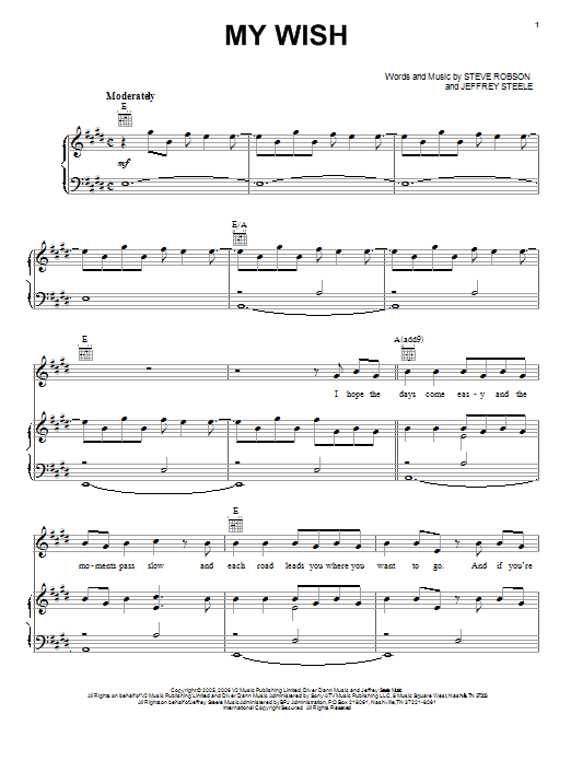 Rascal Flatts My Wish Sheet Music Notes & Chords for Easy Guitar with TAB - Download or Print PDF