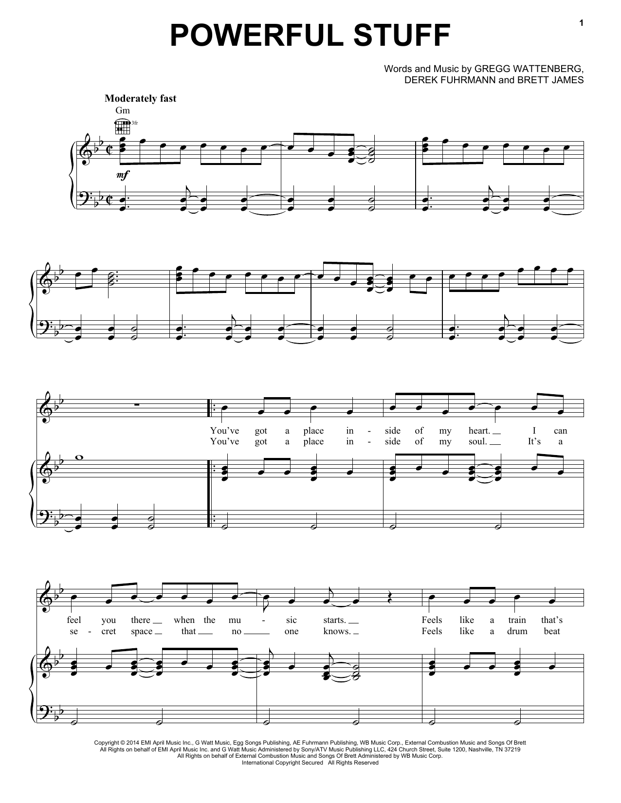 Rascal Flatts Powerful Stuff Sheet Music Notes & Chords for Piano, Vocal & Guitar (Right-Hand Melody) - Download or Print PDF