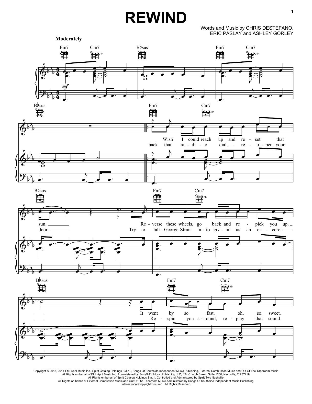 Rascal Flatts Rewind Sheet Music Notes & Chords for Piano, Vocal & Guitar (Right-Hand Melody) - Download or Print PDF