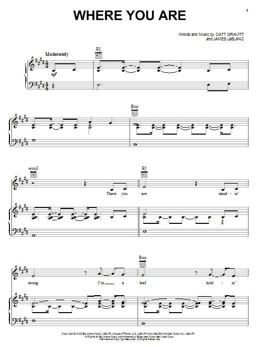 Rascal Flatts Where You Are Sheet Music Notes & Chords for Piano, Vocal & Guitar (Right-Hand Melody) - Download or Print PDF Rascal Flatts Where You Are Sheet Music Notes & Chords for Piano, Vocal & Guitar (Right-Hand Melody) - Download or Print PDF