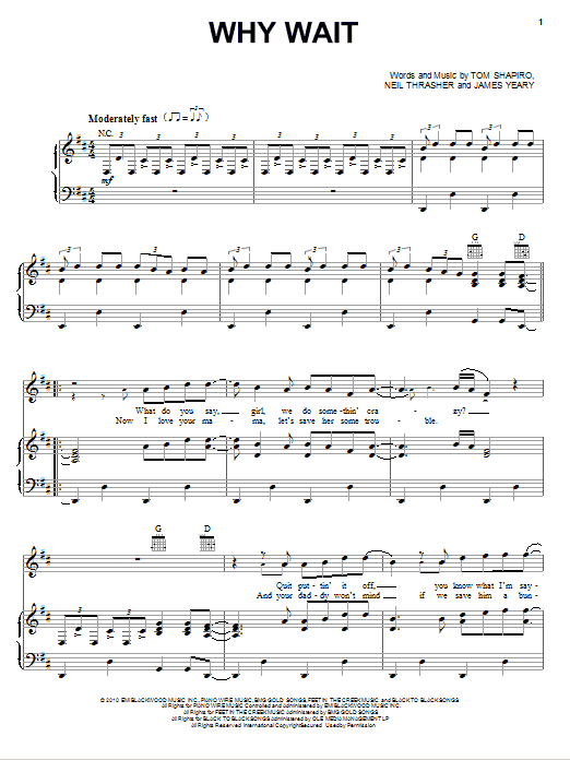 Rascal Flatts Why Wait Sheet Music Notes & Chords for Easy Guitar Tab - Download or Print PDF