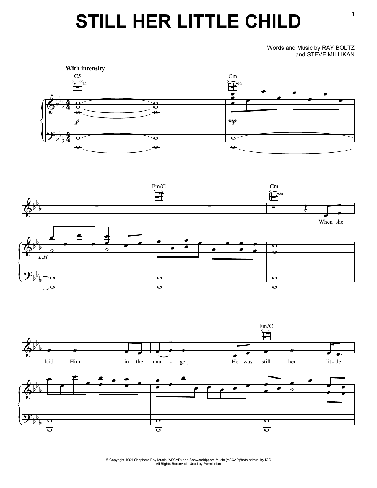 Ray Boltz Still Her Little Child Sheet Music Notes & Chords for Piano, Vocal & Guitar Chords (Right-Hand Melody) - Download or Print PDF