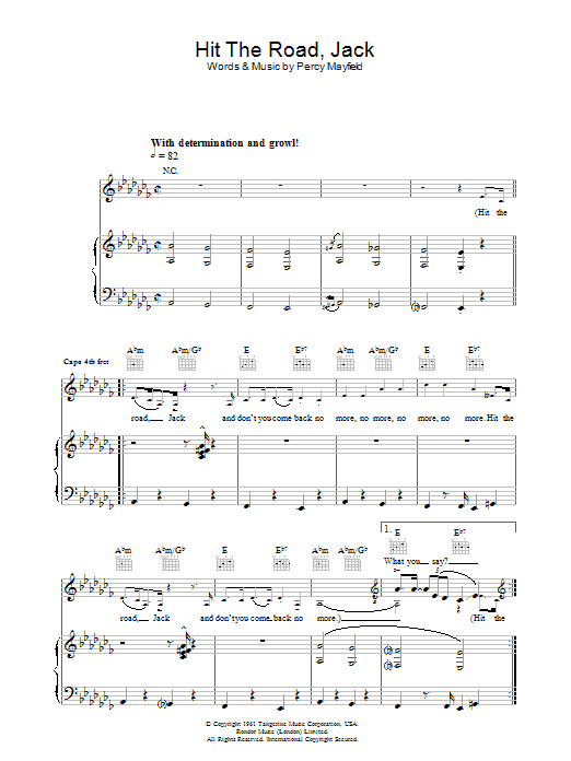 Ray Charles Hit The Road Jack Sheet Music Notes & Chords for Easy Piano - Download or Print PDF