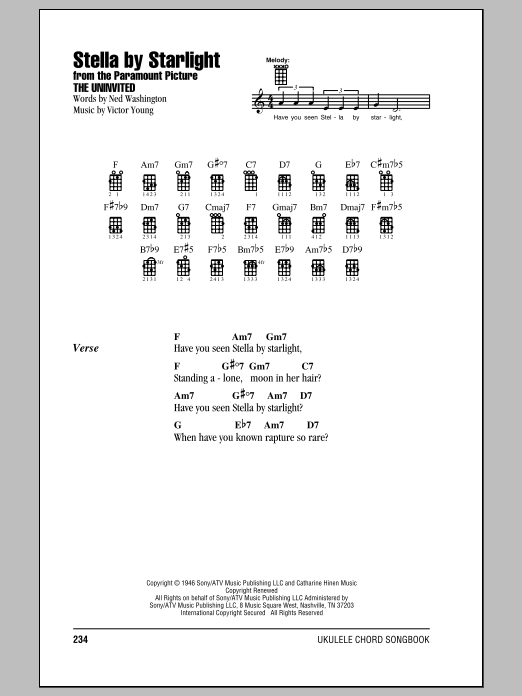 Ray Charles Stella By Starlight Sheet Music Notes & Chords for Ukulele - Download or Print PDF