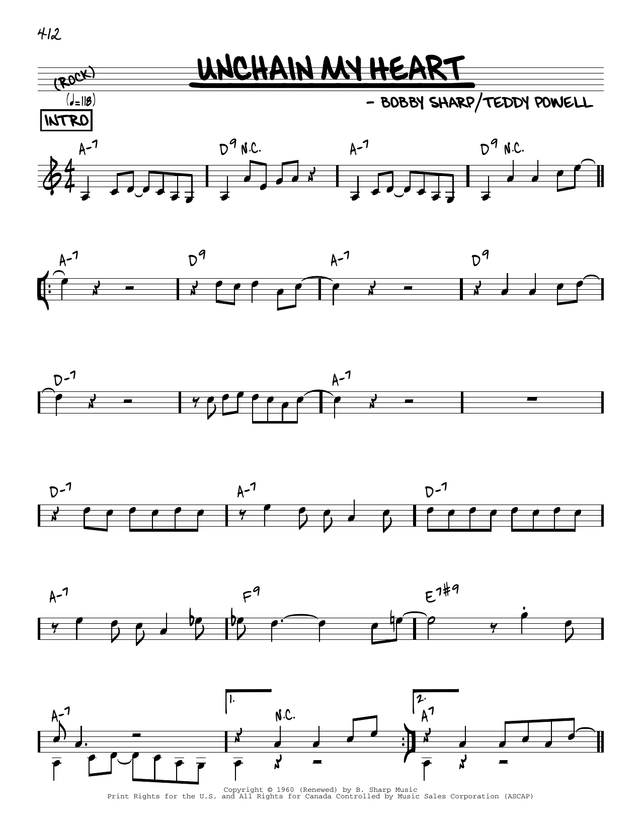 Ray Charles Unchain My Heart [Reharmonized version] (arr. Jack Grassel) Sheet Music Notes & Chords for Real Book – Melody & Chords - Download or Print PDF