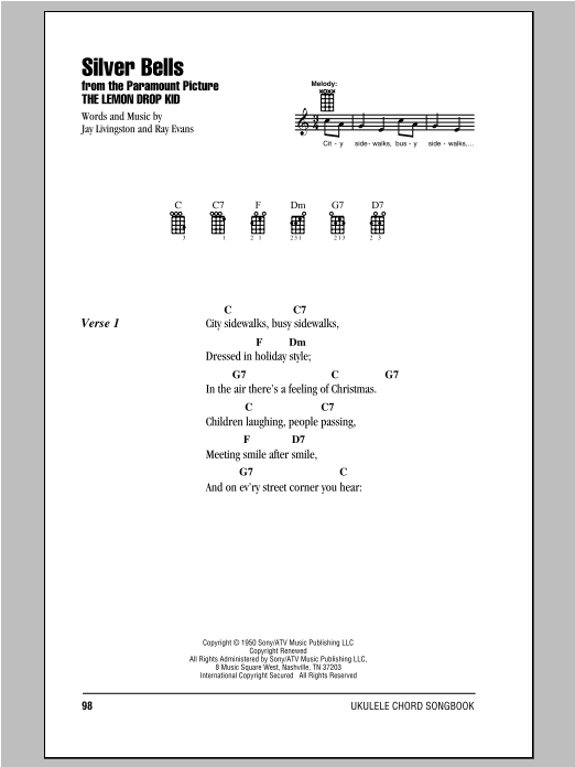 Jay Livingston Silver Bells Sheet Music Notes & Chords for Ukulele - Download or Print PDF