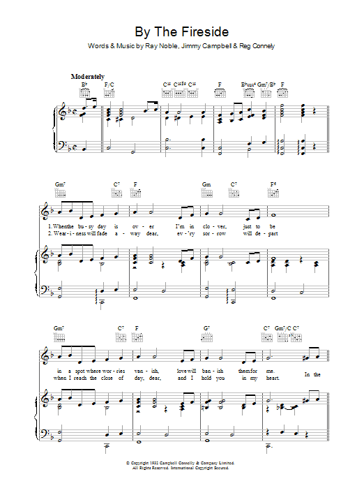 Ray Noble By The Fireside Sheet Music Notes & Chords for Piano, Vocal & Guitar (Right-Hand Melody) - Download or Print PDF