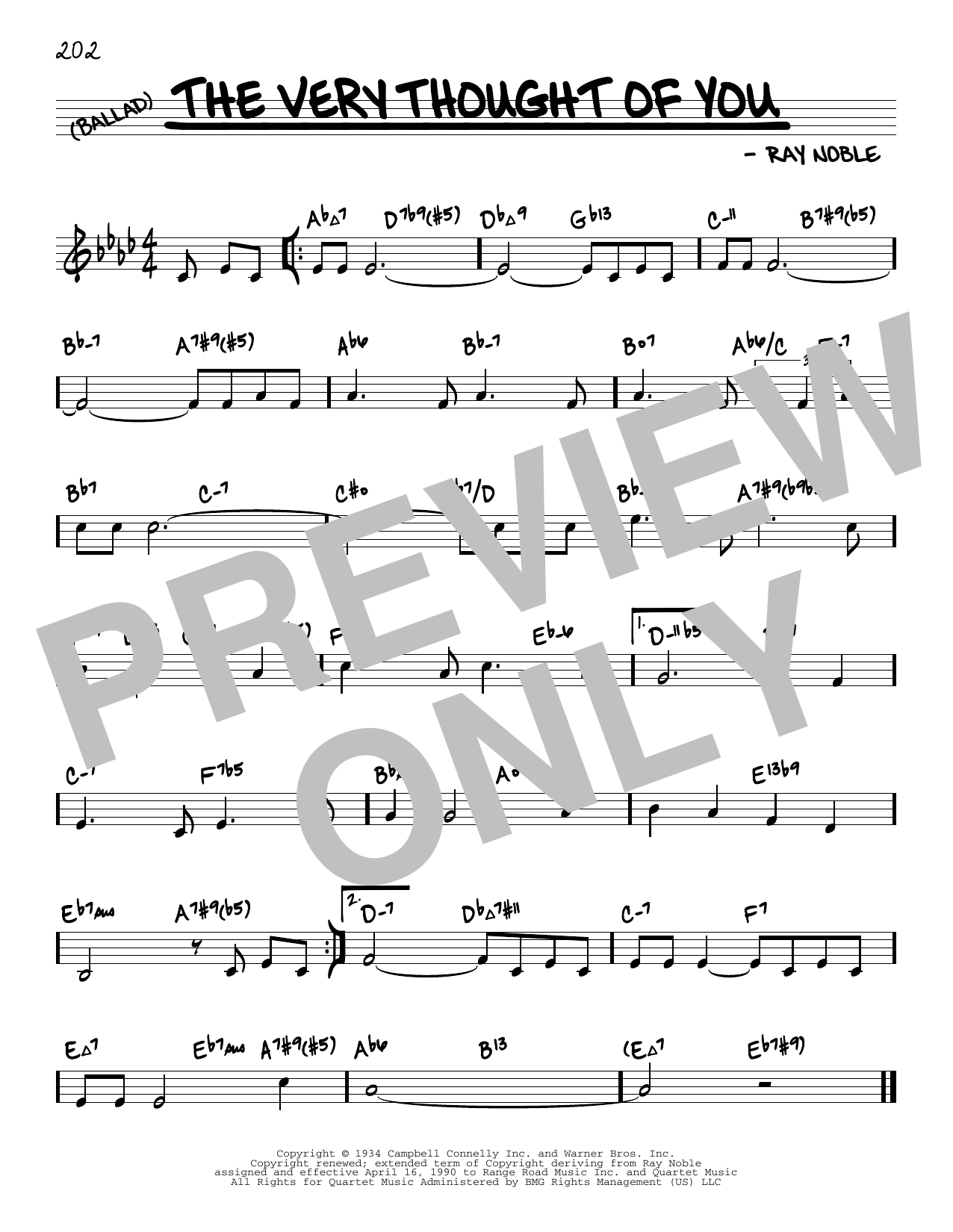 Ray Noble The Very Thought Of You (arr. David Hazeltine) Sheet Music Notes & Chords for Real Book – Enhanced Chords - Download or Print PDF