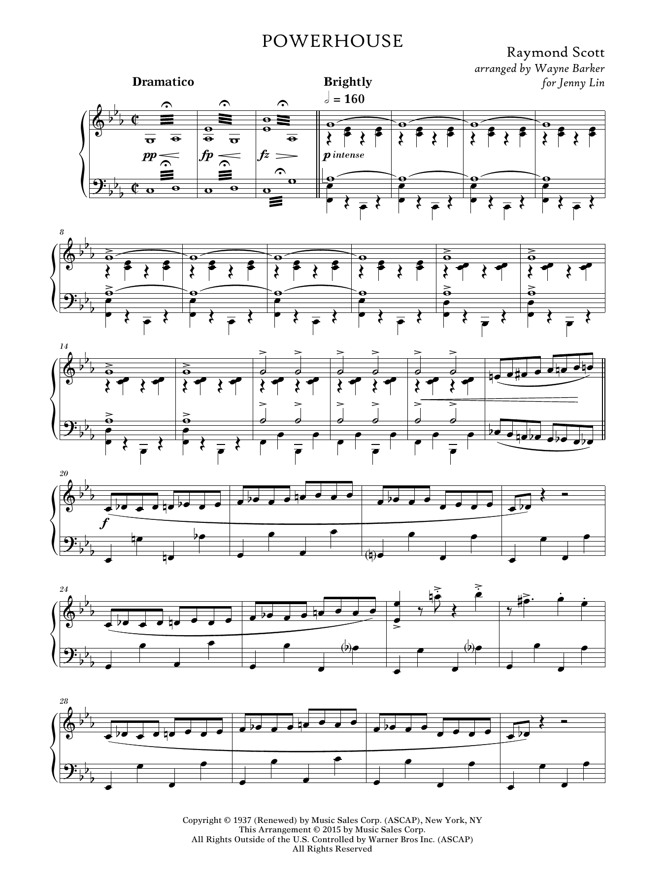 Raymond Scott Powerhouse (arr. Wayne Barker) Sheet Music Notes & Chords for Piano - Download or Print PDF