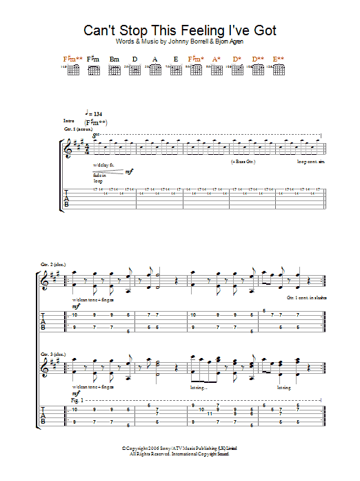 Razorlight Can't Stop This Feeling I've Got Sheet Music Notes & Chords for Piano, Vocal & Guitar - Download or Print PDF