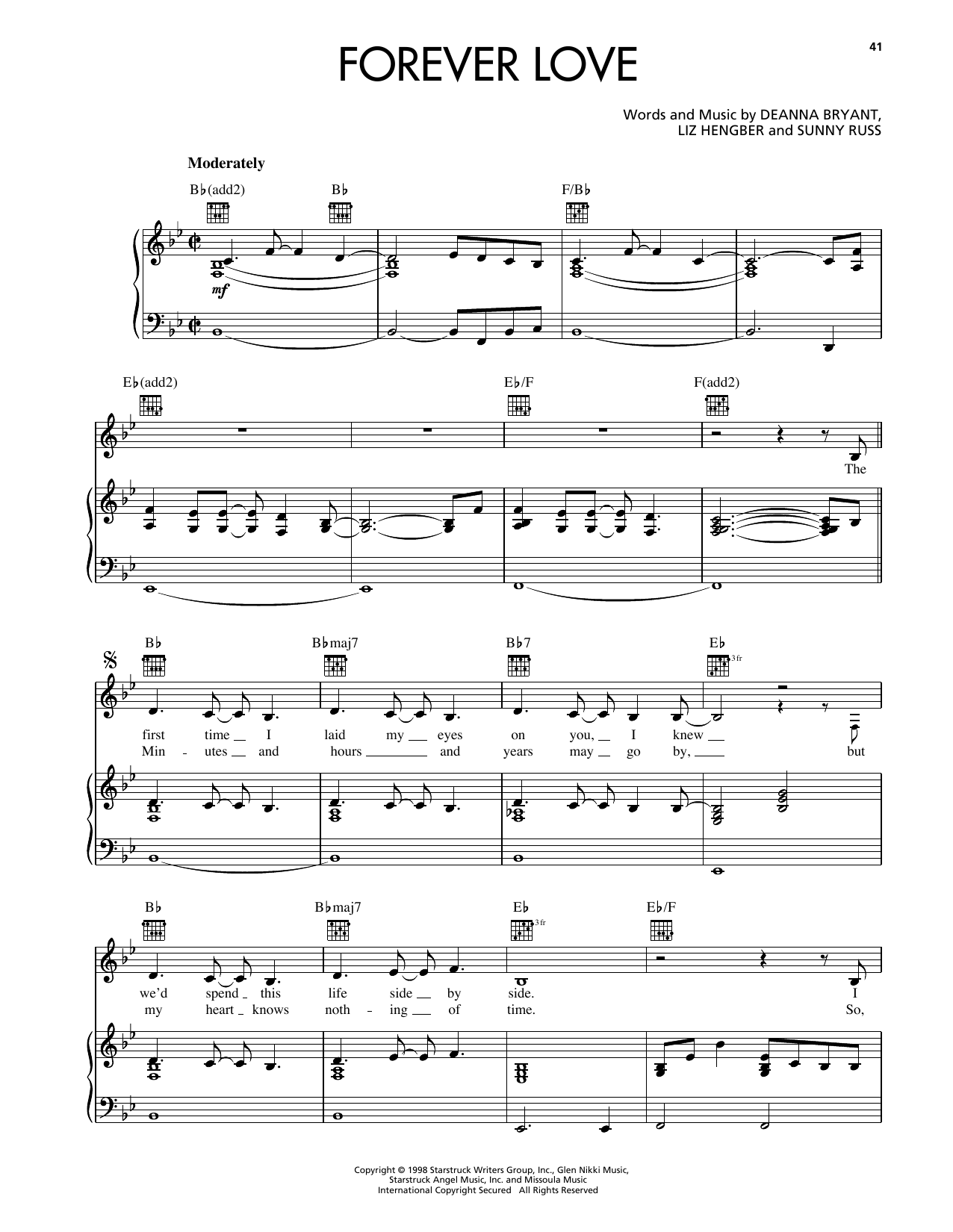 Reba McEntire Forever Love Sheet Music Notes & Chords for Piano, Vocal & Guitar Chords (Right-Hand Melody) - Download or Print PDF Reba McEntire Forever Love Sheet Music Notes & Chords for Piano, Vocal & Guitar Chords (Right-Hand Melody) - Download or Print PDF