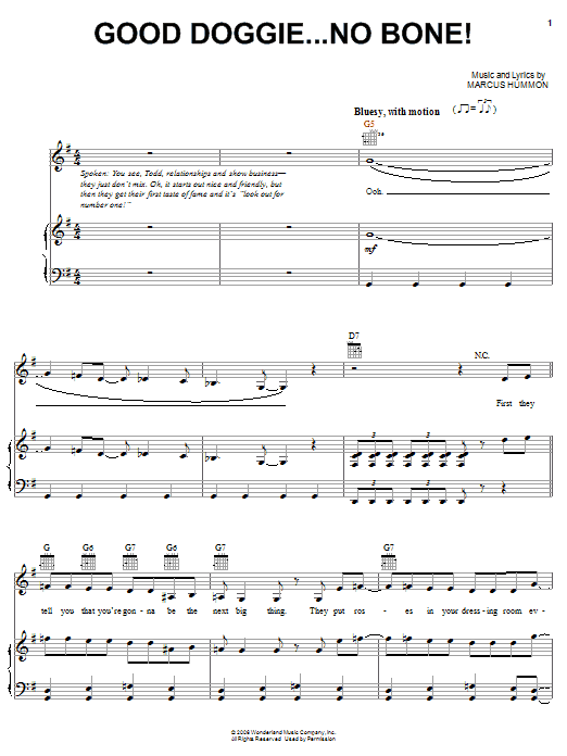 Reba McEntire Good Doggie.....No Bone! Sheet Music Notes & Chords for Piano, Vocal & Guitar (Right-Hand Melody) - Download or Print PDF