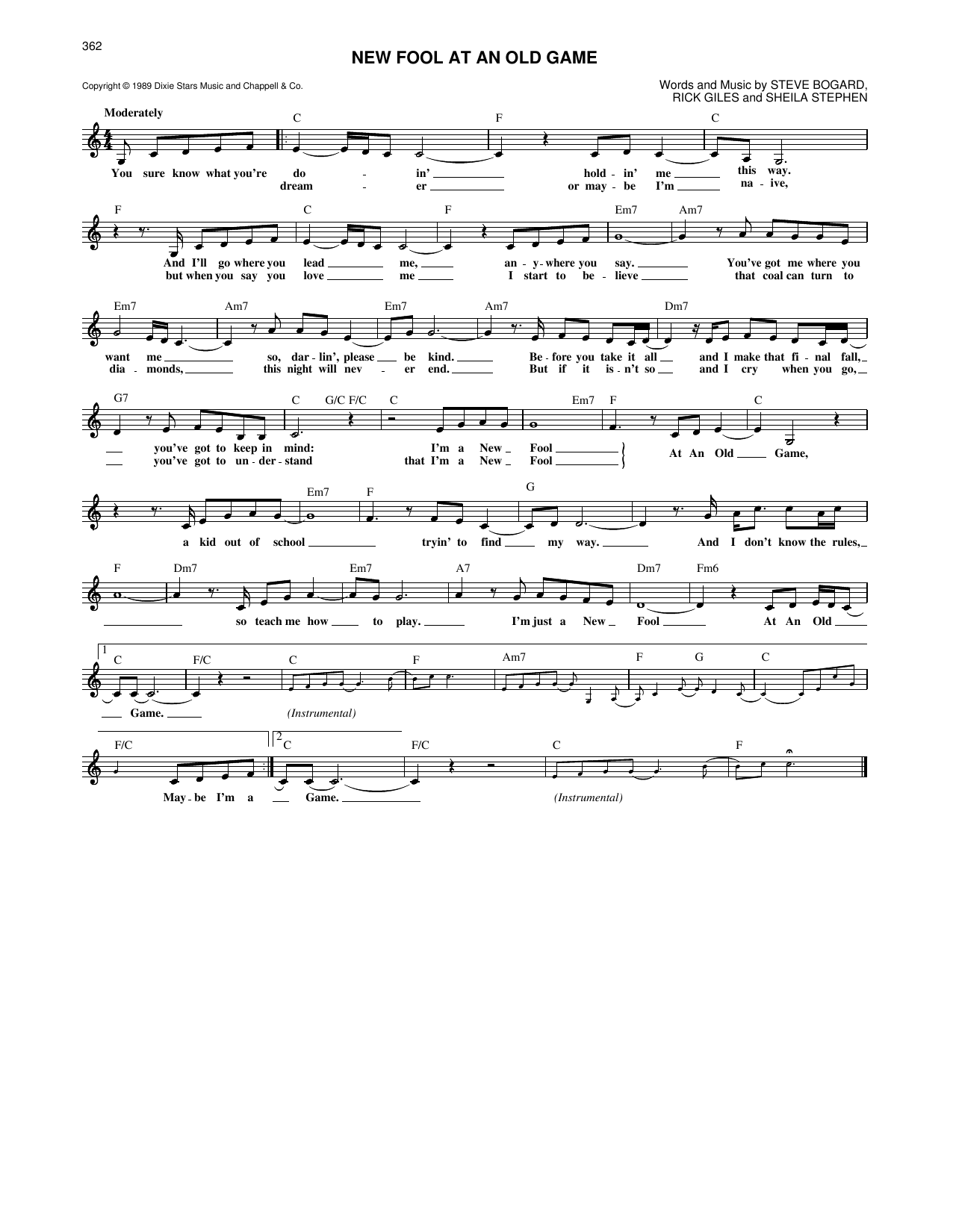 Reba McEntire New Fool At An Old Game Sheet Music Notes & Chords for Lead Sheet / Fake Book - Download or Print PDF
