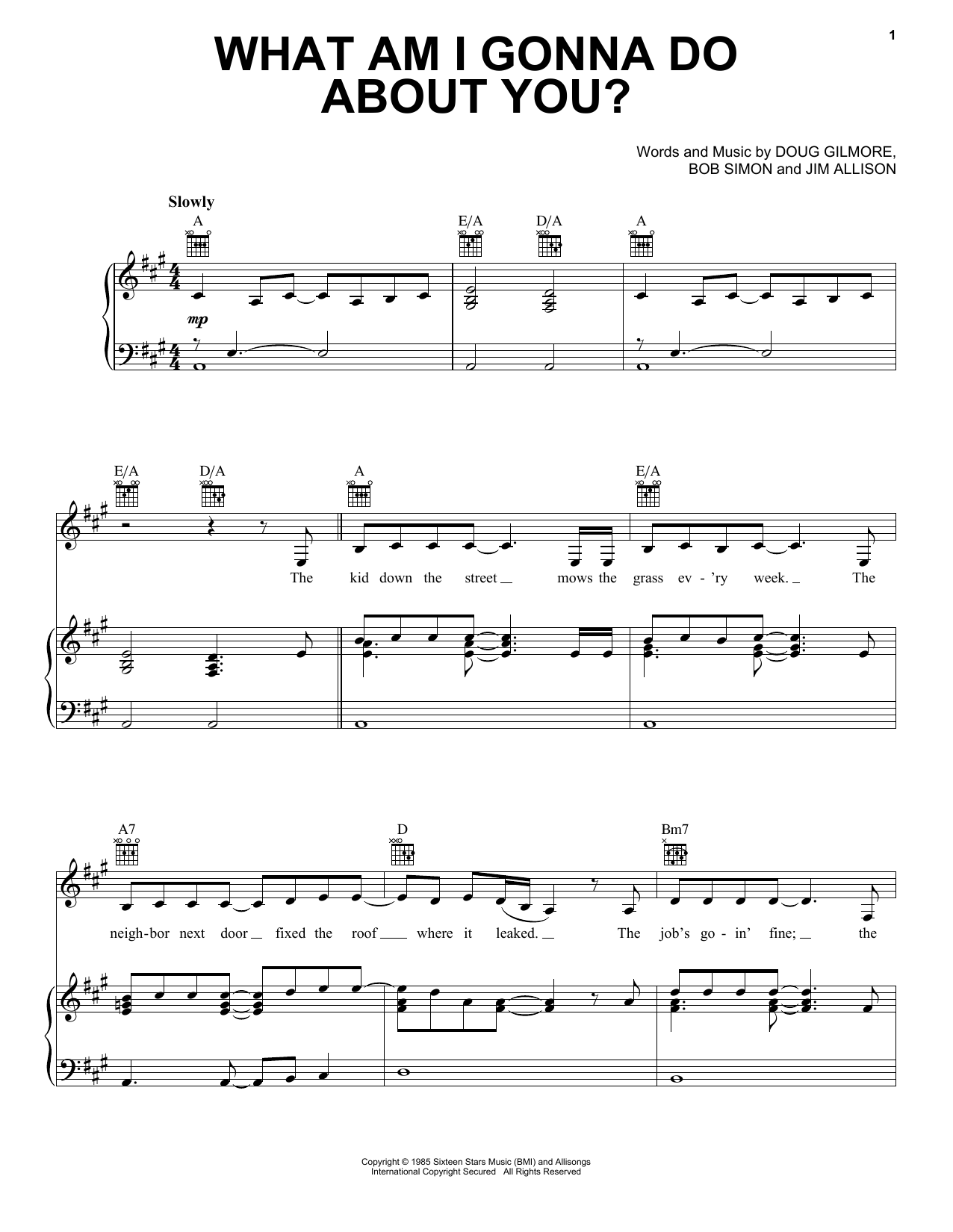 Reba McEntire What Am I Gonna Do About You? Sheet Music Notes & Chords for Piano, Vocal & Guitar Chords (Right-Hand Melody) - Download or Print PDF