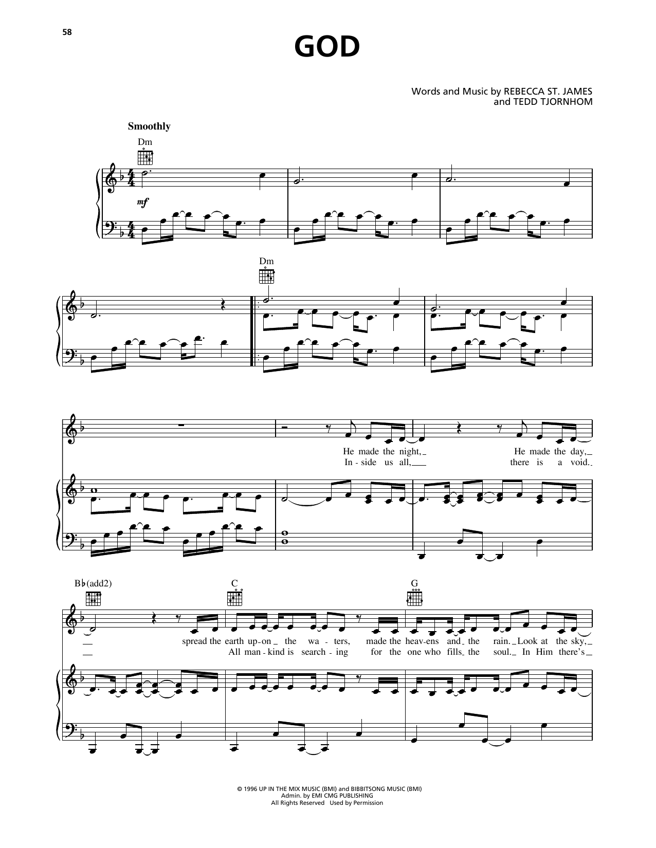 Rebecca St. James God Sheet Music Notes & Chords for Guitar Tab - Download or Print PDF