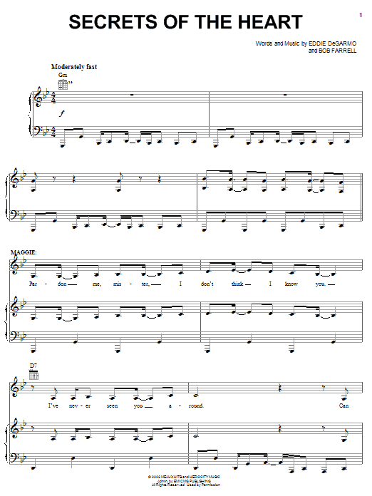 Rebecca St. James Secrets Of The Heart Sheet Music Notes & Chords for Piano, Vocal & Guitar (Right-Hand Melody) - Download or Print PDF Rebecca St. James Secrets Of The Heart Sheet Music Notes & Chords for Piano, Vocal & Guitar (Right-Hand Melody) - Download or Print PDF