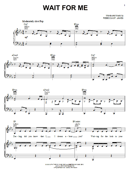 Rebecca St. James Wait For Me Sheet Music Notes & Chords for Easy Guitar - Download or Print PDF