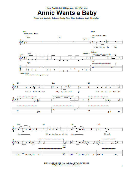 Red Hot Chili Peppers Annie Wants A Baby Sheet Music Notes & Chords for Drums Transcription - Download or Print PDF