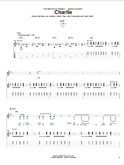 Red Hot Chili Peppers Charlie Sheet Music Notes & Chords for Drums Transcription - Download or Print PDF
