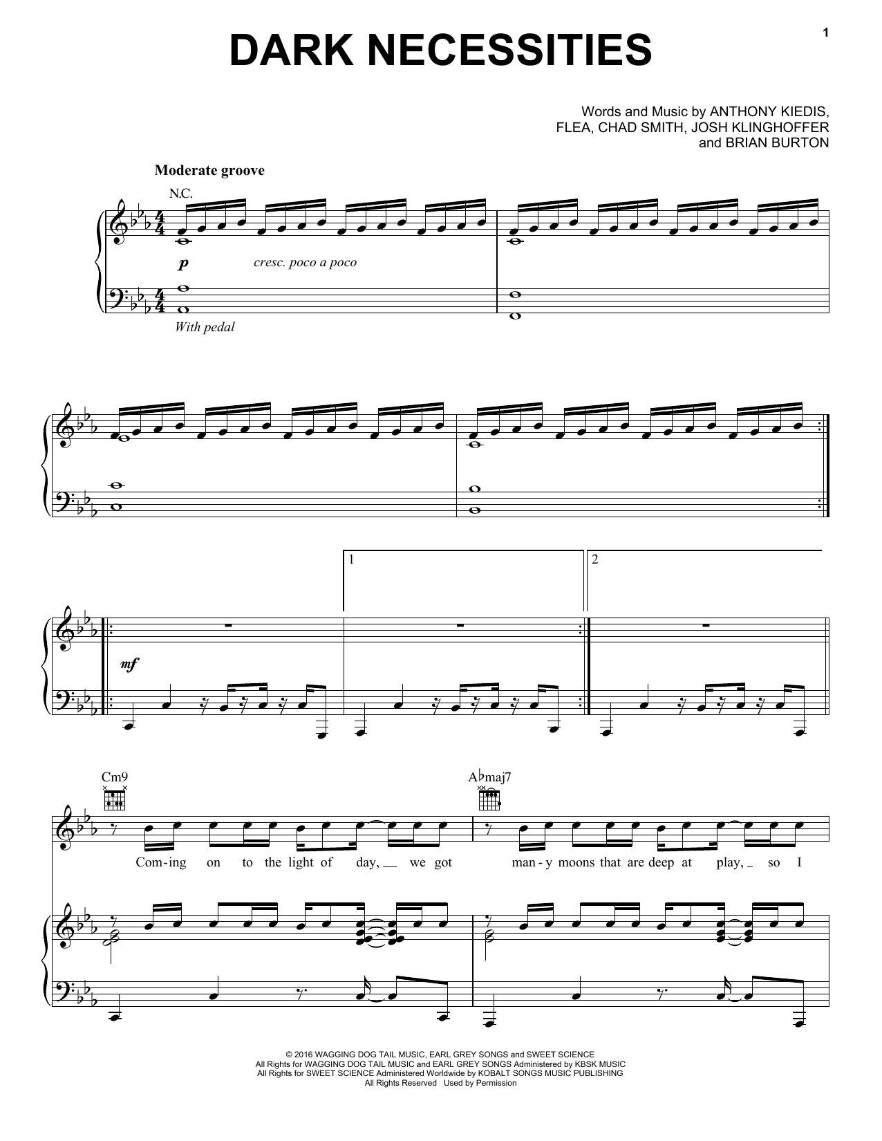 Red Hot Chili Peppers Dark Necessities Sheet Music Notes & Chords for Guitar Tab (Single Guitar) - Download or Print PDF