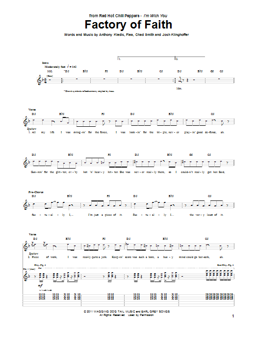 Red Hot Chili Peppers Factory Of Faith Sheet Music Notes & Chords for Drums Transcription - Download or Print PDF
