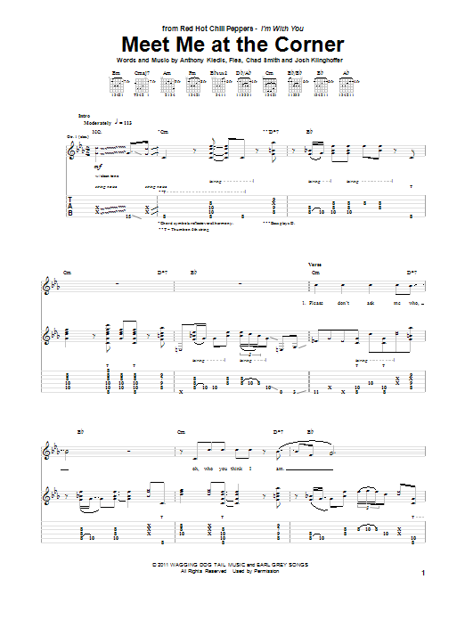 Red Hot Chili Peppers Meet Me At The Corner Sheet Music Notes & Chords for Drums Transcription - Download or Print PDF