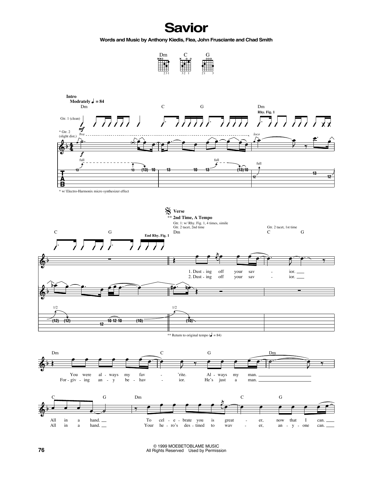 Red Hot Chili Peppers Savior Sheet Music Notes & Chords for Bass Guitar Tab - Download or Print PDF