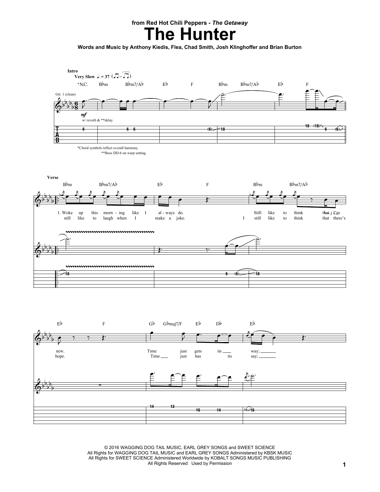 Red Hot Chili Peppers The Hunter Sheet Music Notes & Chords for Guitar Tab - Download or Print PDF Red Hot Chili Peppers The Hunter Sheet Music Notes & Chords for Guitar Tab - Download or Print PDF