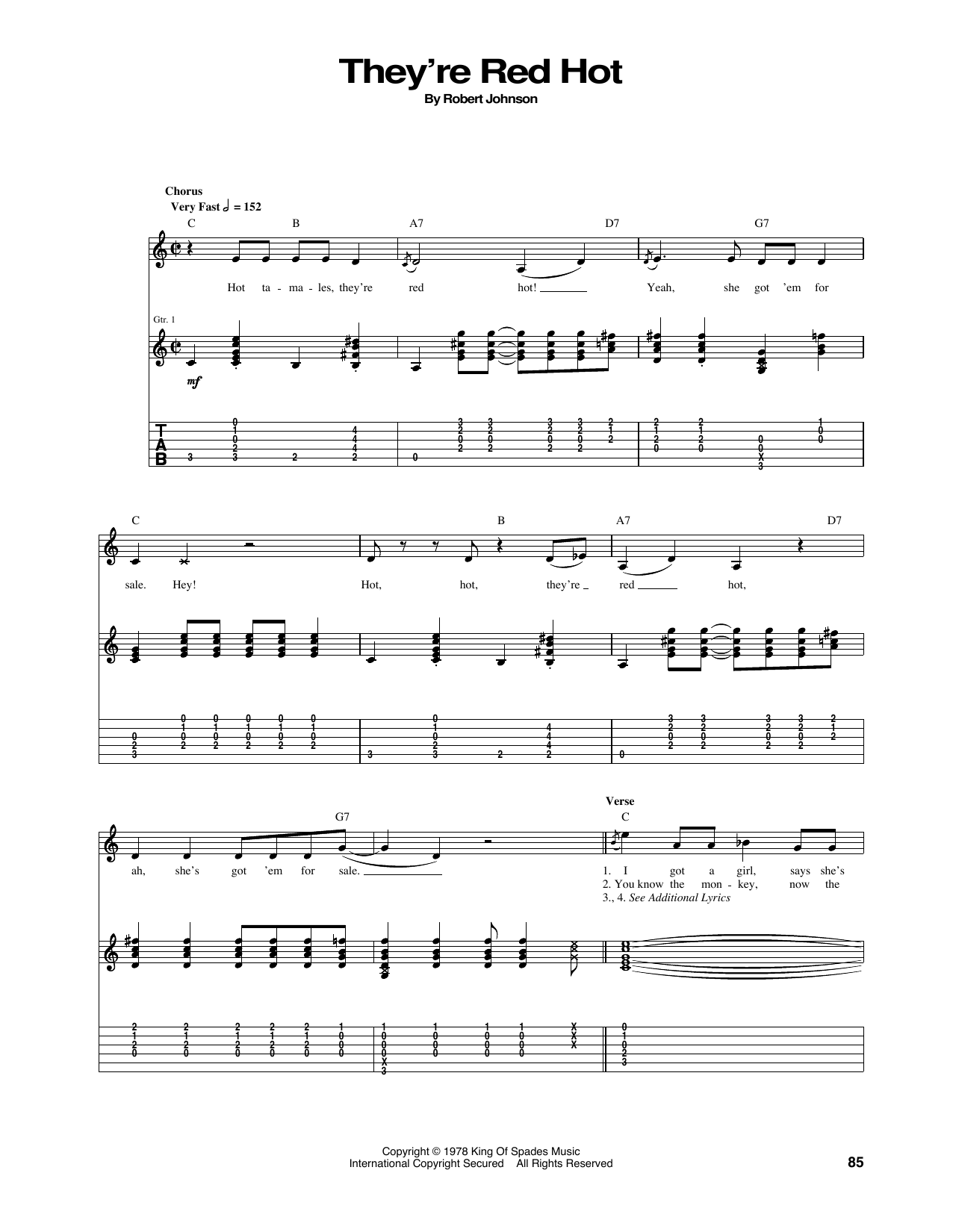 Red Hot Chili Peppers They're Red Hot Sheet Music Notes & Chords for Guitar Tab - Download or Print PDF