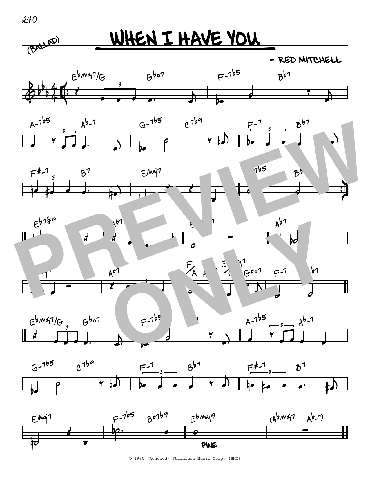 Red Mitchell When I Have You Sheet Music Notes & Chords for Real Book – Melody & Chords - Download or Print PDF