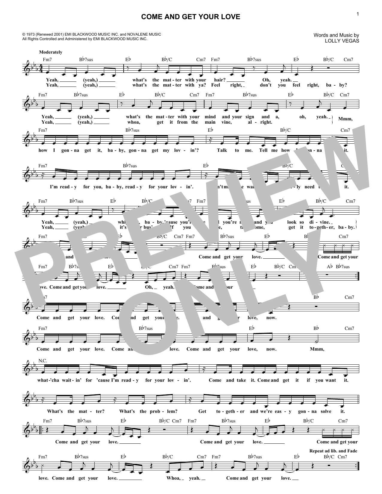 Redbone Come And Get Your Love Sheet Music Notes & Chords for Harmonica - Download or Print PDF