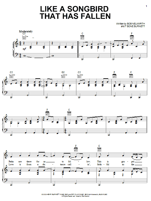 Reeltime Travelers Like A Songbird That Has Fallen Sheet Music Notes & Chords for Piano, Vocal & Guitar (Right-Hand Melody) - Download or Print PDF