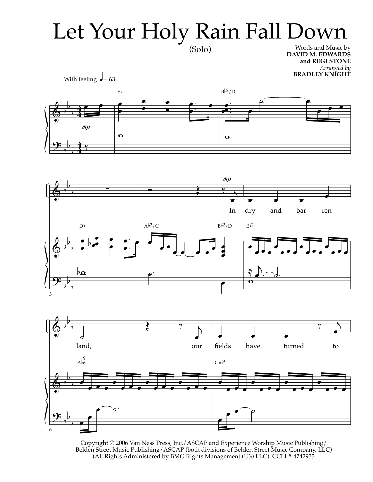 Regi Stone Let Your Holy Rain Fall Down (arr. Bradley Knight) Sheet Music Notes & Chords for SATB - Download or Print PDF