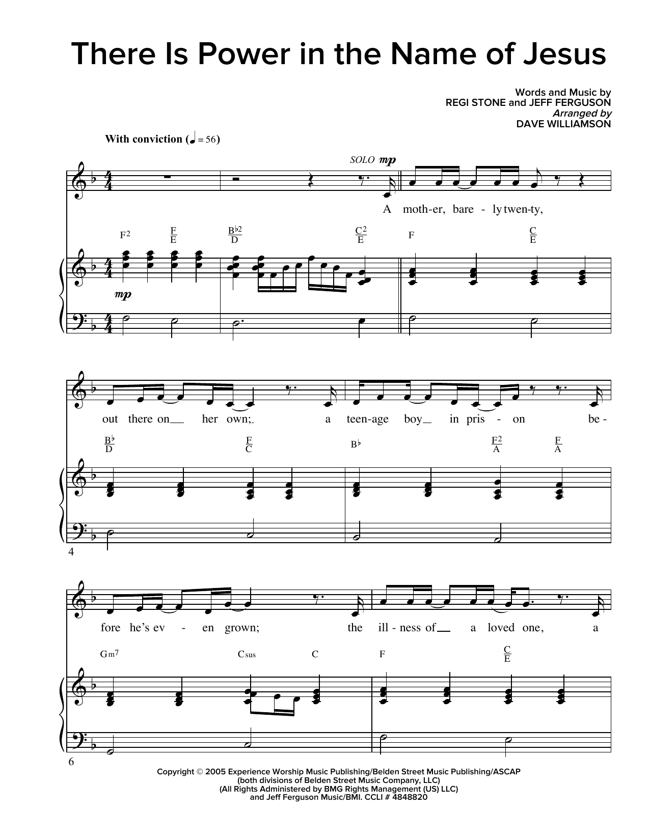 Regi Stone There Is Power In The Name Of Jesus (arr. Dave Williamson) Sheet Music Notes & Chords for SATB - Download or Print PDF