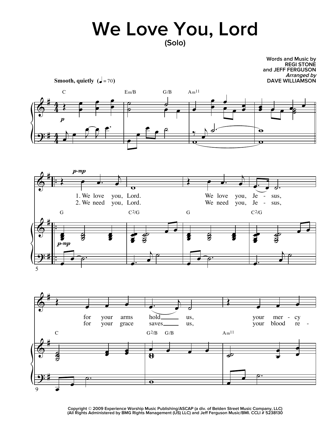 Regi Stone We Love You Lord (arr. Dave Williamson) Sheet Music Notes & Chords for SATB - Download or Print PDF