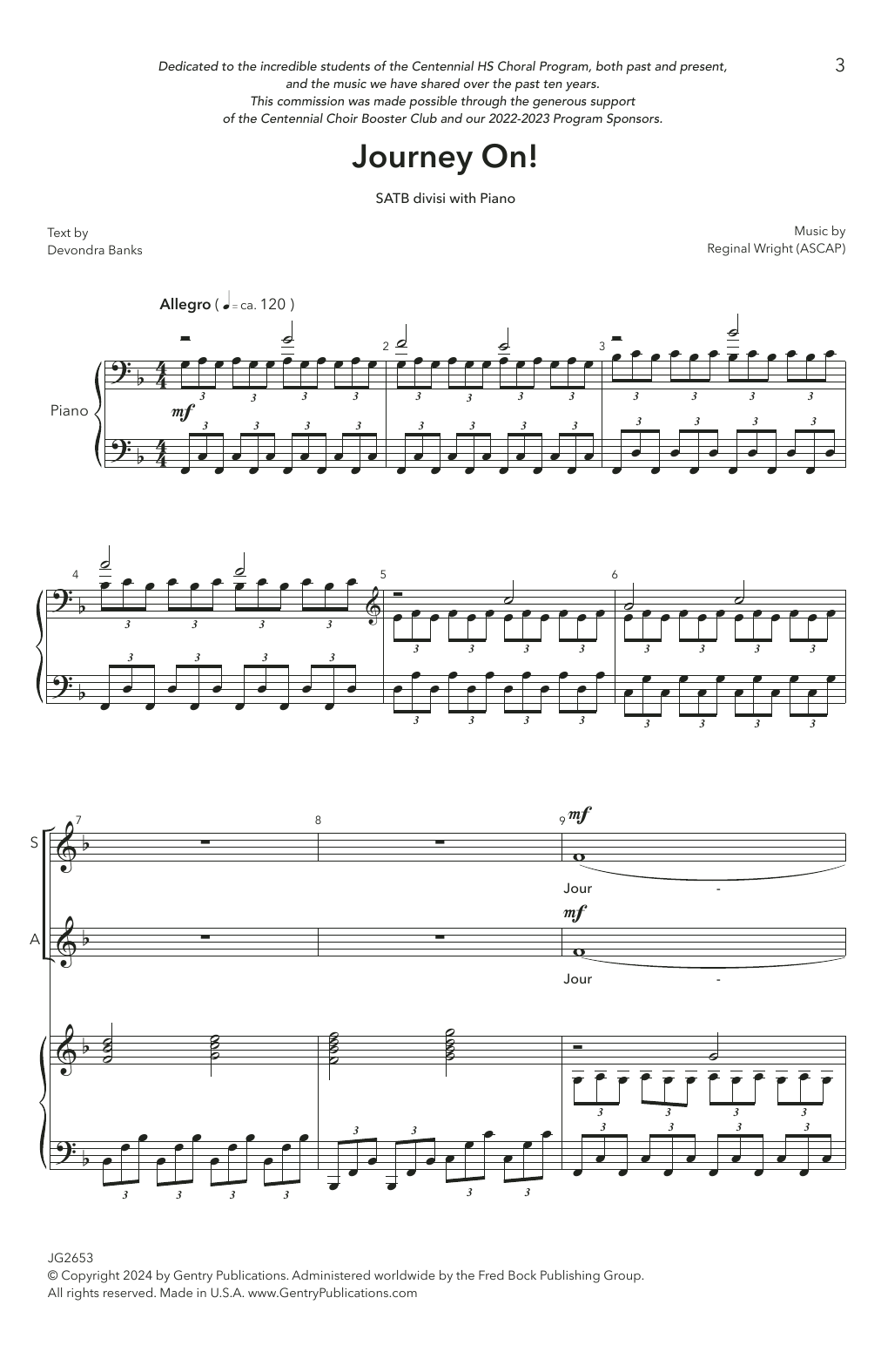Reginal Wright Journey On! Sheet Music Notes & Chords for SATB Choir - Download or Print PDF