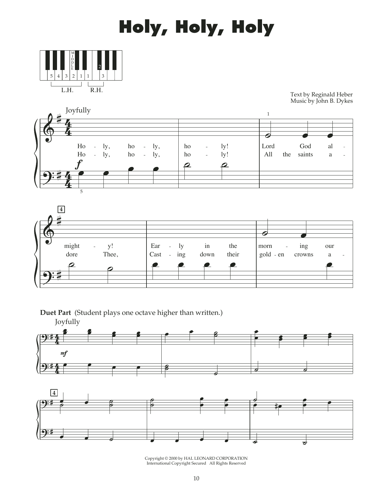 Reginald Heber Holy, Holy, Holy (arr. Carol Klose) Sheet Music Notes & Chords for 5-Finger Piano - Download or Print PDF