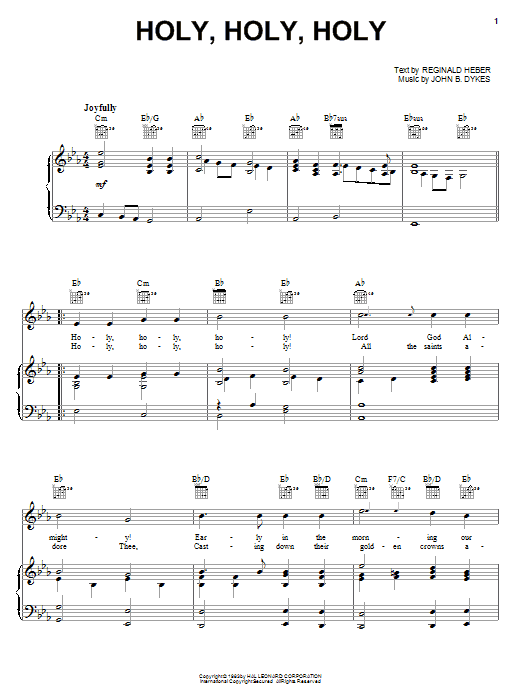 Reginald Heber Holy, Holy, Holy Sheet Music Notes & Chords for Guitar Tab - Download or Print PDF